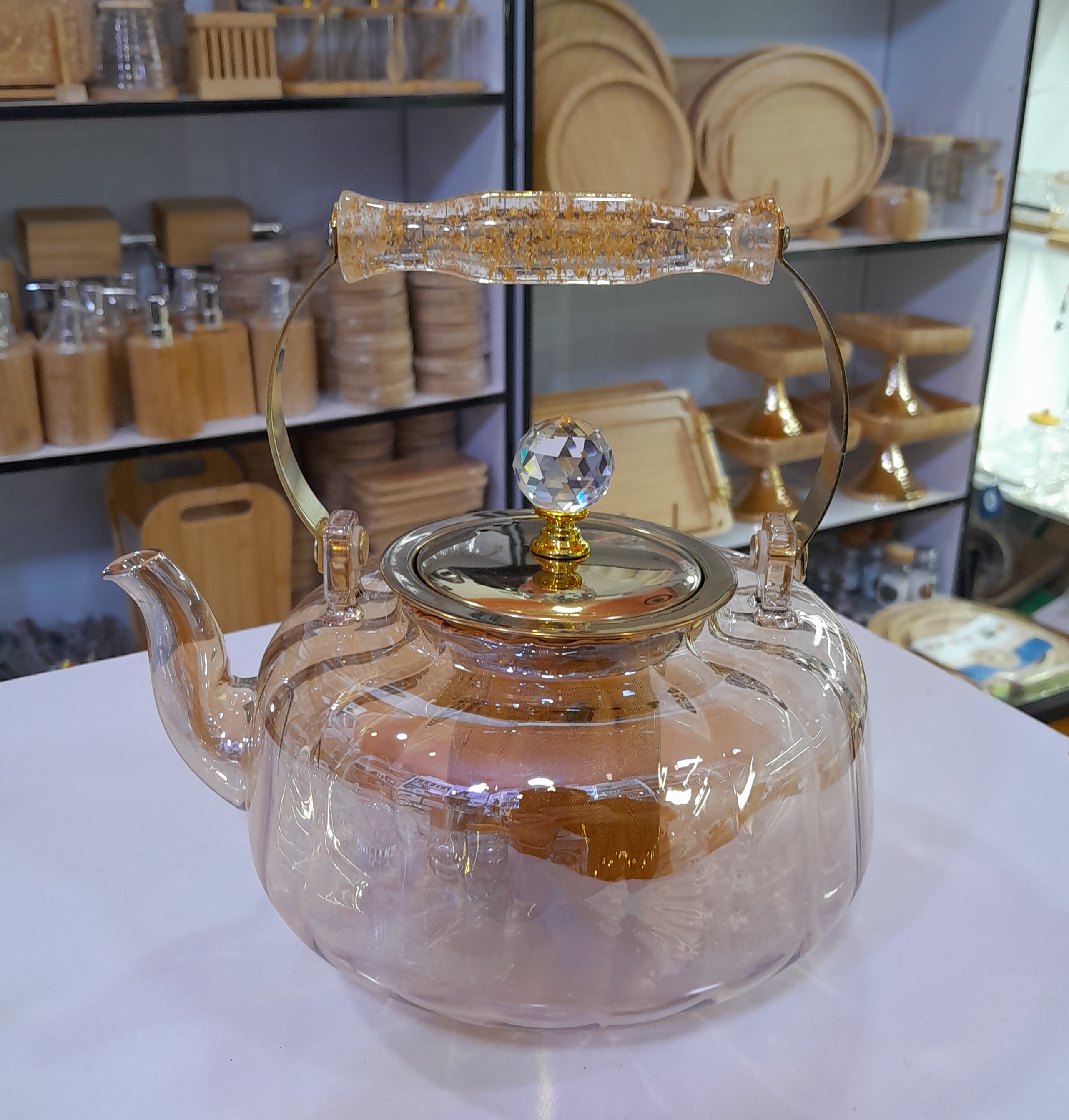 خرید کتری پیرکس شامپاینی دسته اکرولیک